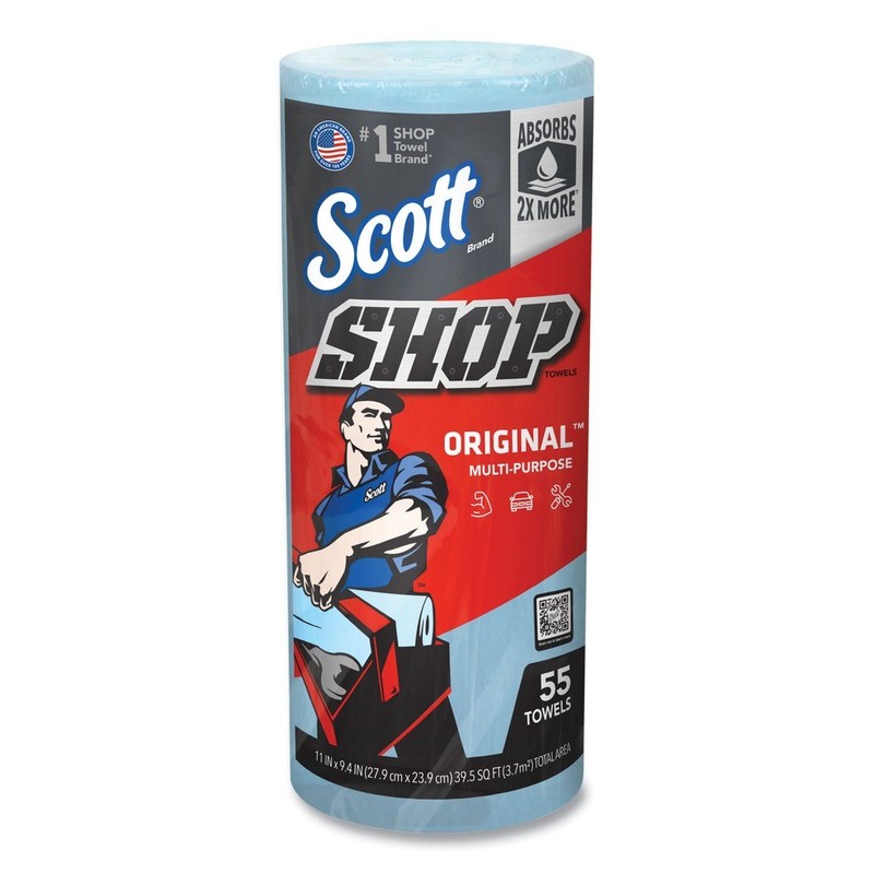 Scott 75130 9.4" x 11" 1-Ply Standard Shop Towels - Blue (30/Carton) New gallery