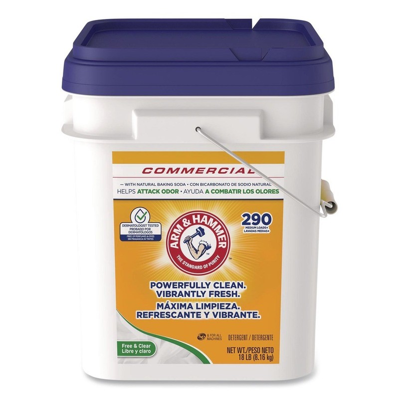 Arm & Hammer 3320040002 18 lbs. Pail Free and Clear Powder Laundry Detergent New