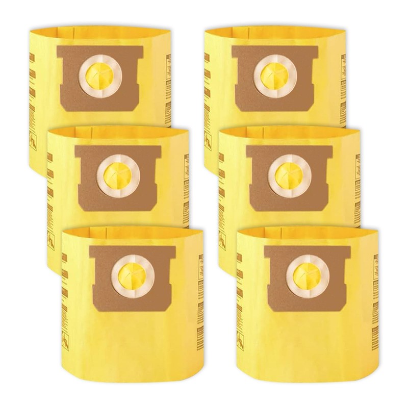 Tomkity 6 Packs Type D High Efficiency Filter Bags for 4 Gallon(6pcs), Yellow