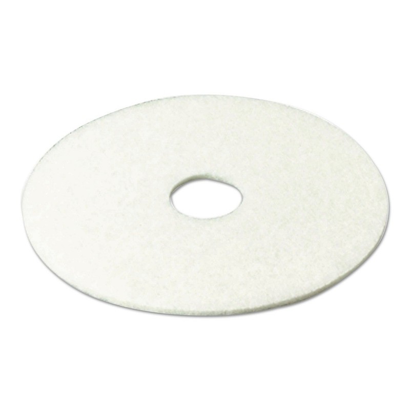 3M 08477 13" Dia Low-Speed Super Polishing Floor Pads - White (5/CT) New gallery