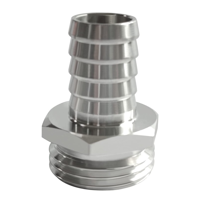 Beduan Stainless Steel Garden Hose Fitting 3/4" MHT to Barb, Silver gallery