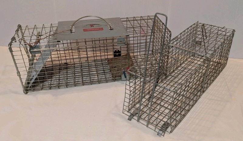 Pair of Live Animal Traps 1-18″ Little Giant Reinforced Single Door Entry 1- 16″