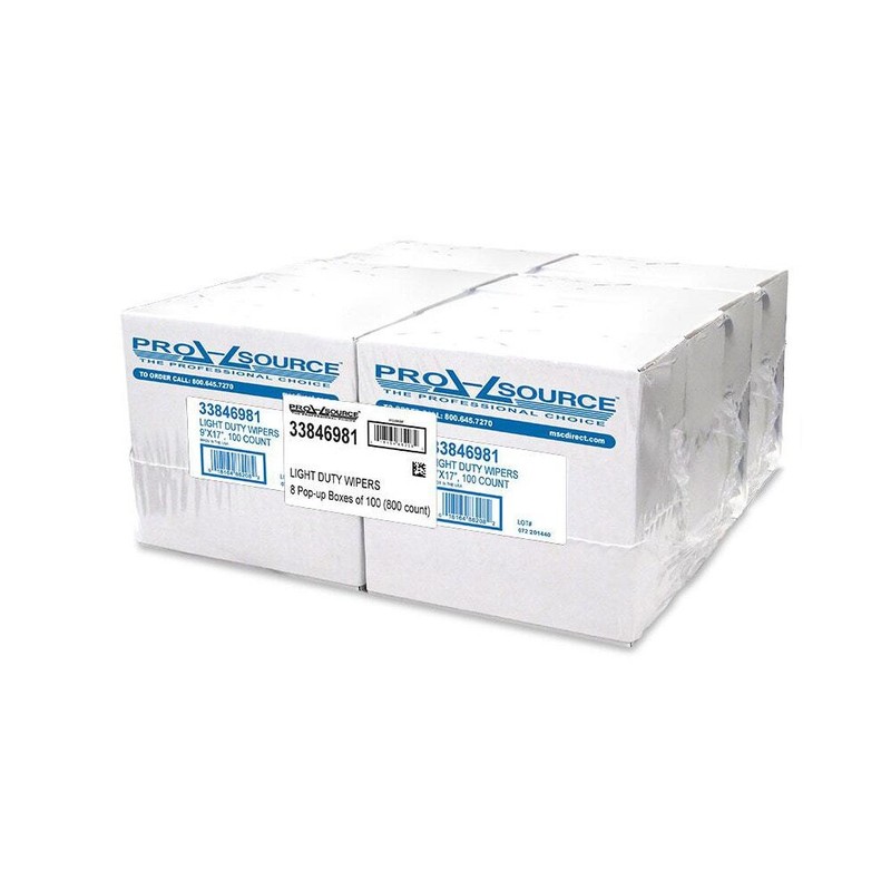 8 Pack PRO SOURCE 86208 White Wipers: 9" x 17" Sheets, 800 Sheets total gallery