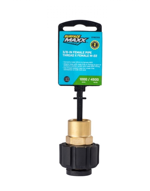 NEW Pressure Washer 3/8” FPT To M22 Gun Connector Surface Maxx (Brass)