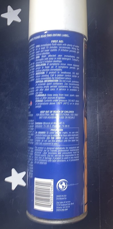 Zep Sanitary Spray Lubricant for The Food Industry Protects & Repels Water 15oz gallery