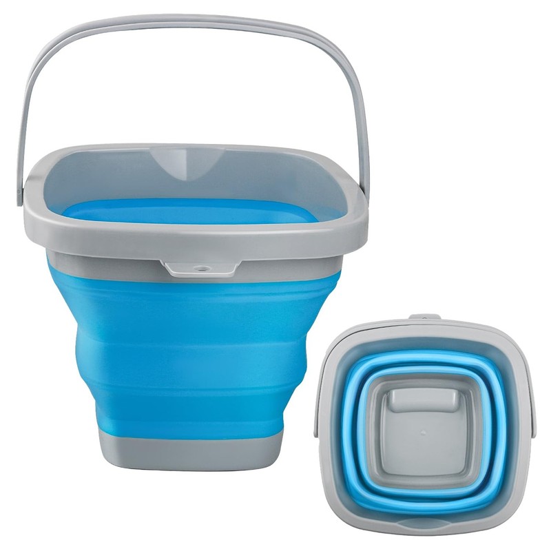 Collapsible Silicone Bucket 5L, Household Bathroom Cleaning, Blue
