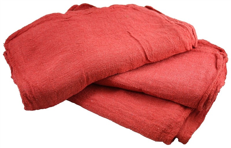 1000 New Industrial Shop Rags Cleaning Towels Red Large 12x14 Towel B-Grade gallery