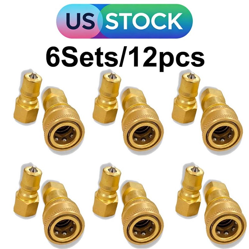 6 Set 1/4″ Quick Disconnect Coupler Valve for Carpet Cleaning Wand Truck Mount