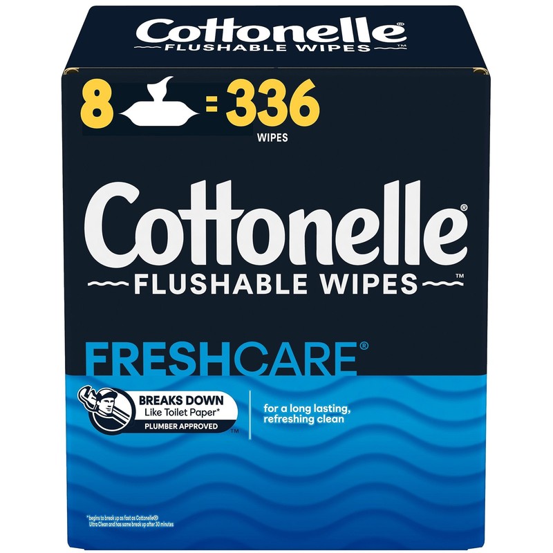 Cottonelle Fresh Care Flushable Wet Wipes, Adult 42 Count (Pack of 8), White