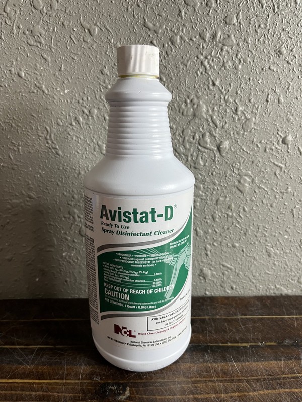 NCL Avistat-D Ready-To-Use Spray Disinfectant Cleaner Virucide 1 Quart Bottle