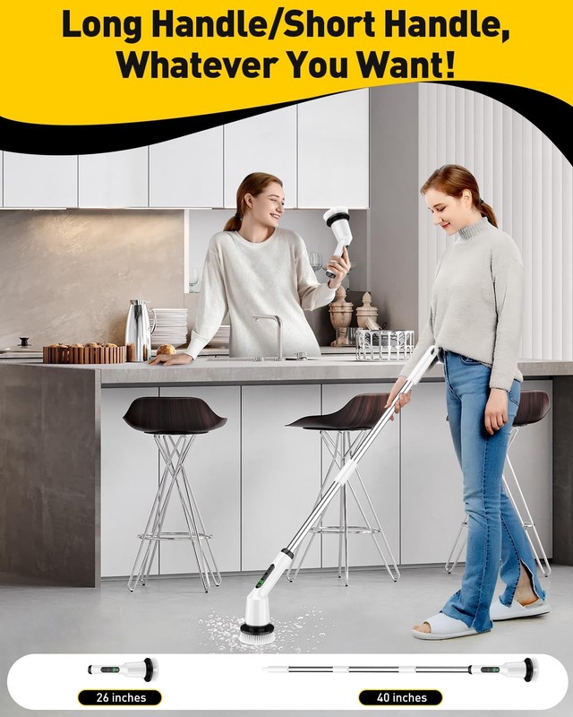 Electric Spin Scrubber for Cleaning Bathroom, Shower Scrubber Cordless Cleani... gallery