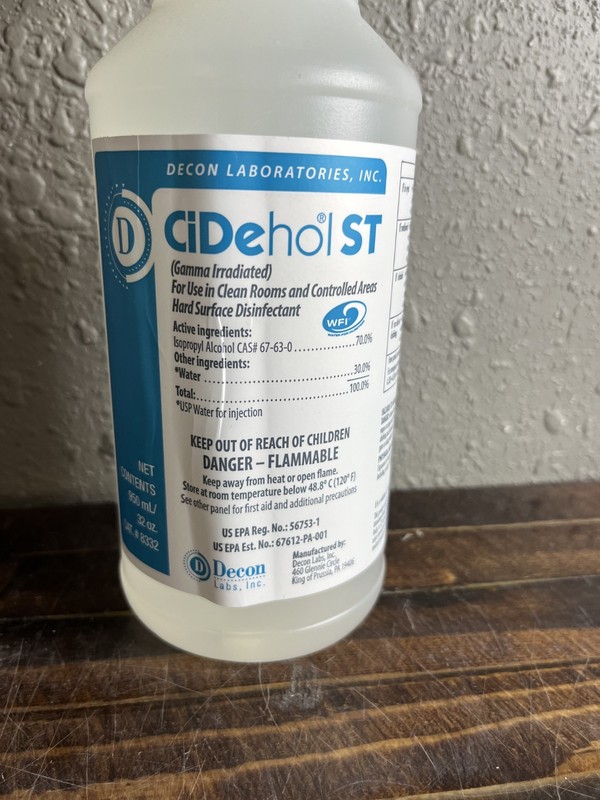 12-Pack Decon Labs CiDehol ST 70% IPA Disinfectant 32oz Spray Bottle Exp 04/2027 gallery