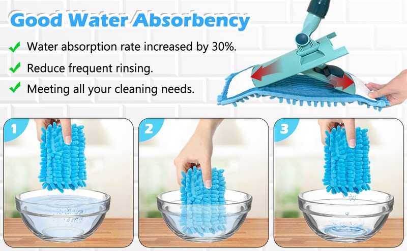 4PCS 16'' Microfiber Dust Mop Pads patible with Leifheit 55210,Reble gallery