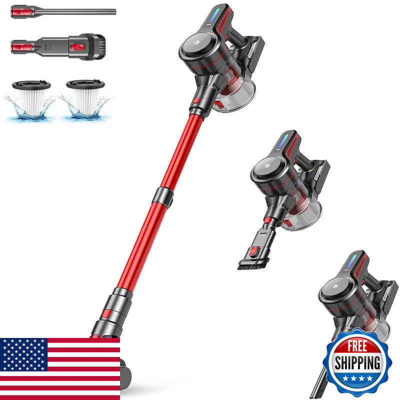 Chebio Cordless Vacuum Cleaner Stick Vacuum Powerful Suction 45Mins Runtime