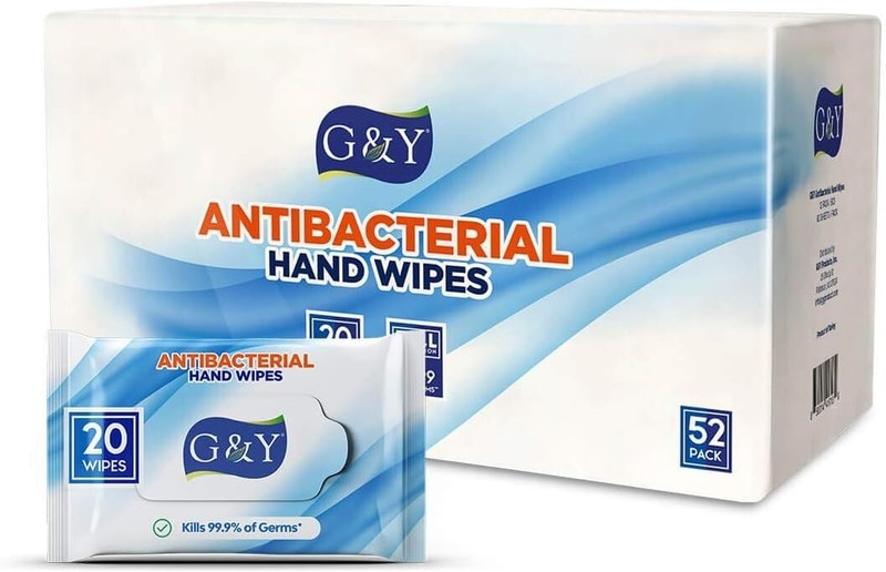 G&Y Antibacterial Disinfectant Hand Wipes 52 pack 20 wipes per pack 1040 wipes