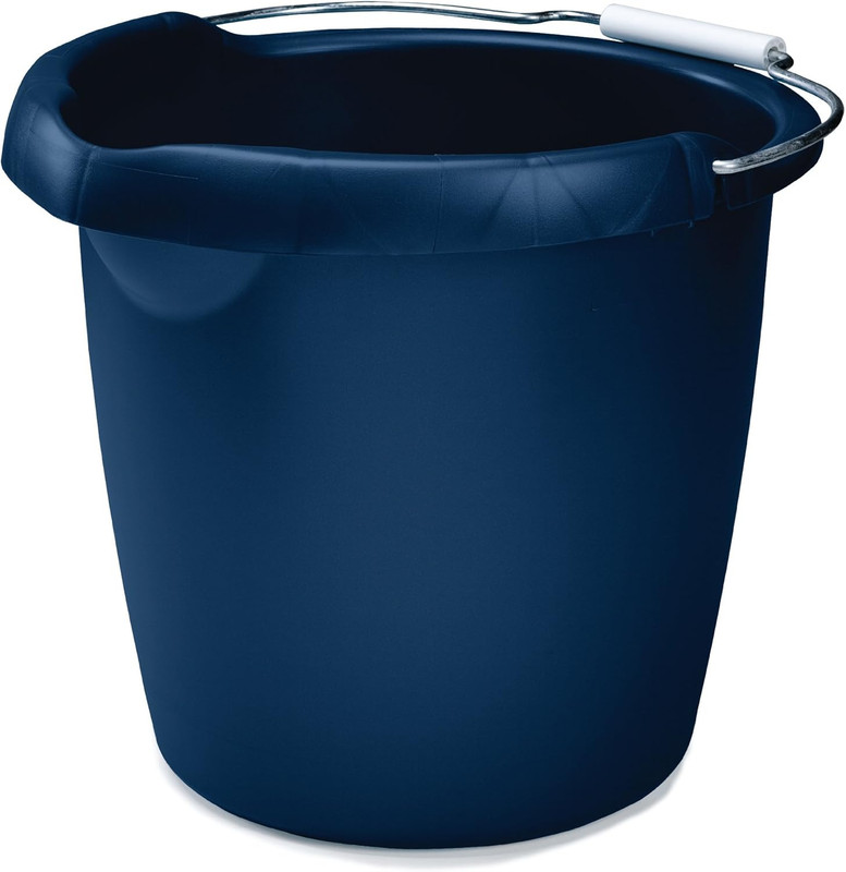 Rubbermaid Commercial Products 15QT round Bucket, Blue, Comfortable/Durable Pour