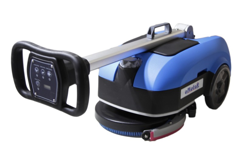 11″ 180 Deg Rotation Brush Walk Behind Floor Scrubber w/24V 12Ah Battry Powered