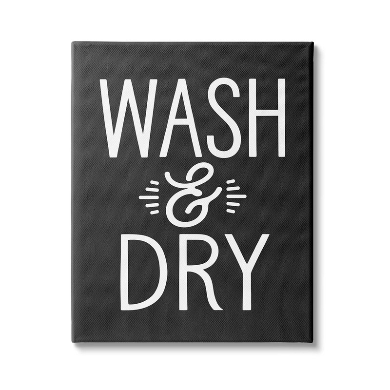Stupell Industries Wash And Dry Vintage Cleaning Phrase Kitchen Laundry