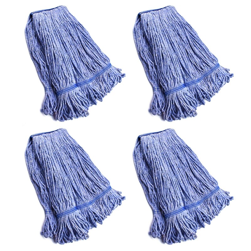 String Mop Heads Replacement Heavy Duty Commercial Grade Blue Cotton Looped E...