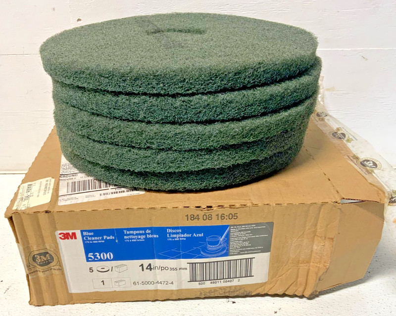 3M 5300 5PK Blue Cleaner Floor Pad 14in po 355mm 175 600RPM A5C