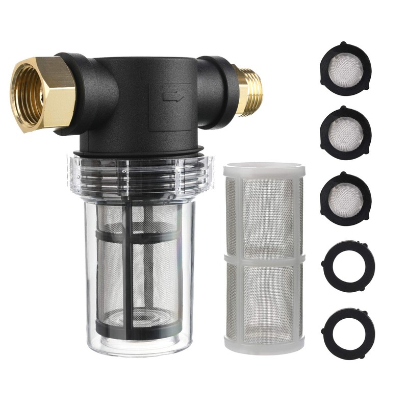 M MINGLE Garden Hose Filter for Pressure Washer inlet Water, 1 pcs, Black