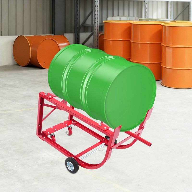 55 Gallon Drum Cradle 600lbs Oil Drum Rack With Drawbar Drum Holder Stand gallery