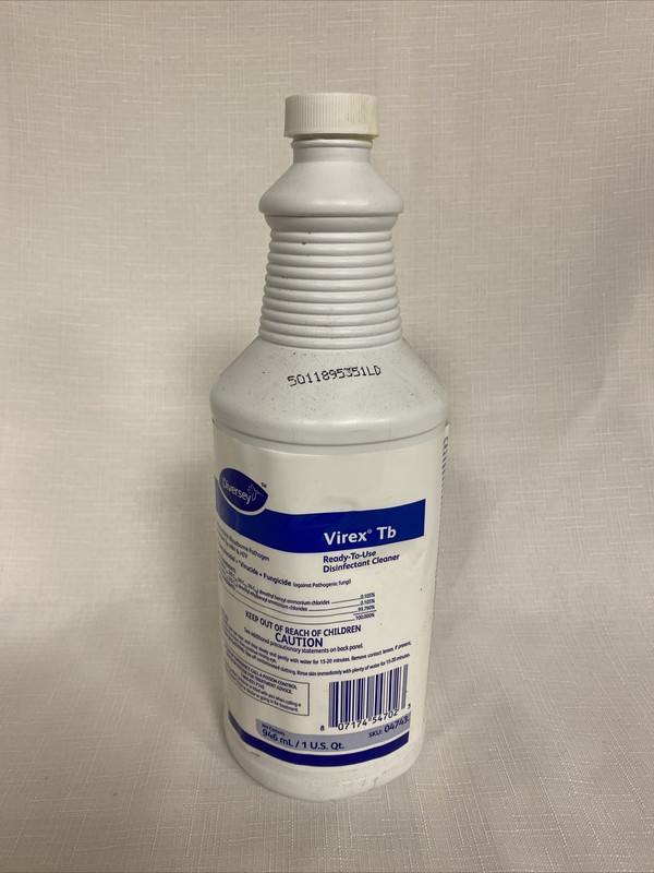 Diversey Virex Tb Ready To Use Disinfectant Cleaner, 2 qty, 1 Qt ea, Lemon Scent
