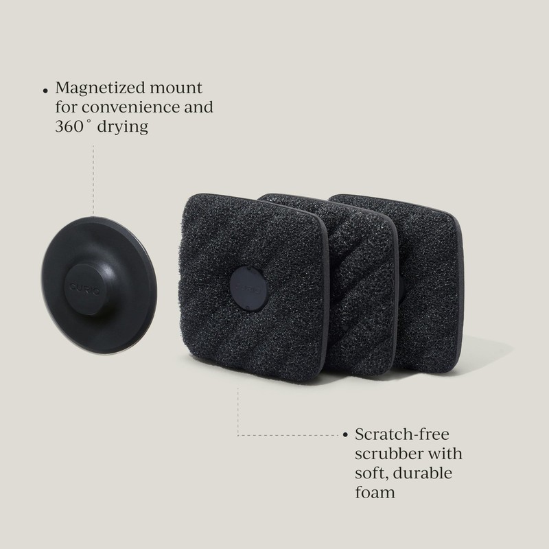Curio Home Goods Ionic Non-Scratch Dish Sponges Magnetized Holder Odor gallery