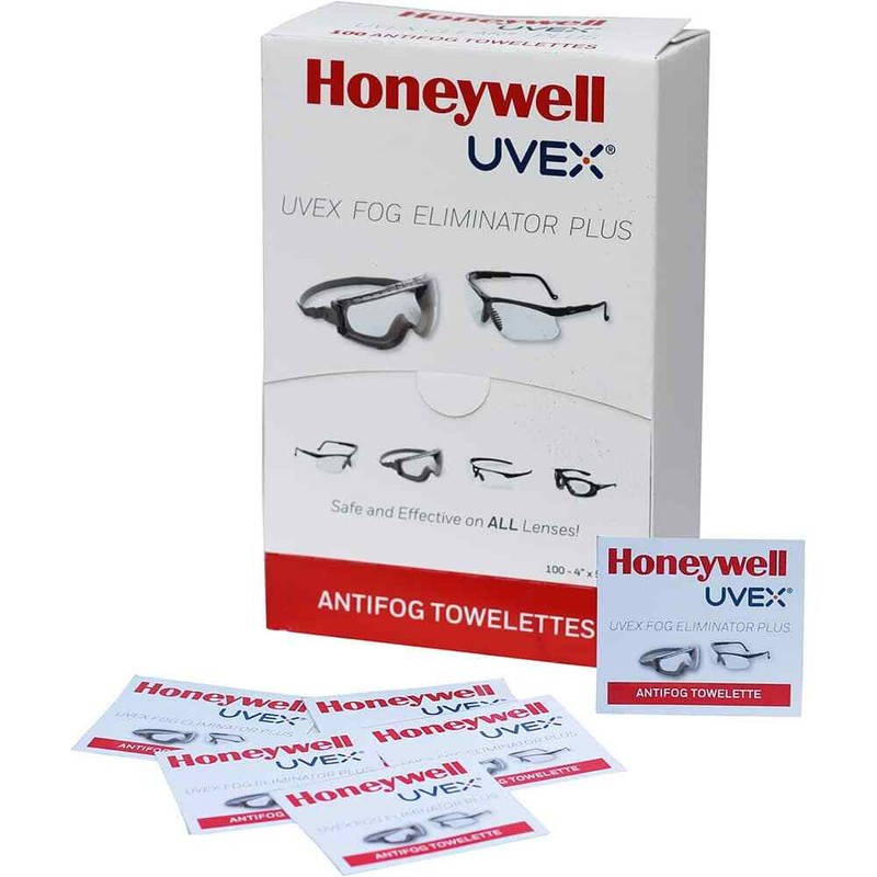 100 Pack Uvex Alcohol Free Silicone Free, Individually Wrapped Lens Wipes