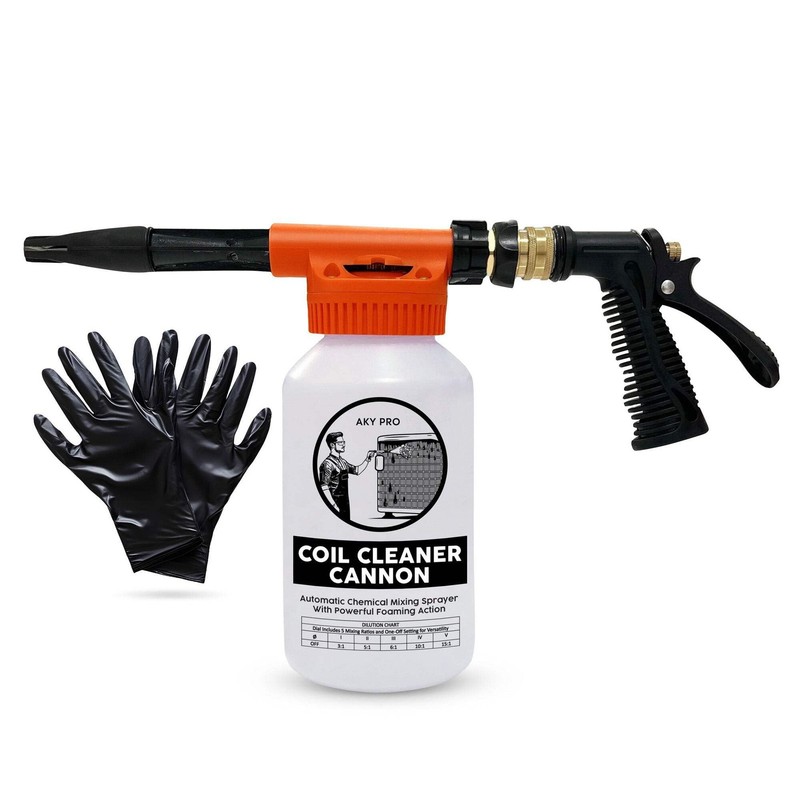 AC Coil Cleaner Cannon Sprayer - Automatic Mixing Foam Gun 2-quart, Oranje