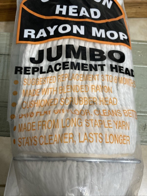 JUMBO Rayon Cushion Head MOP REPLACEMENT POLY screw threaded JW Mfg Co. USA gallery