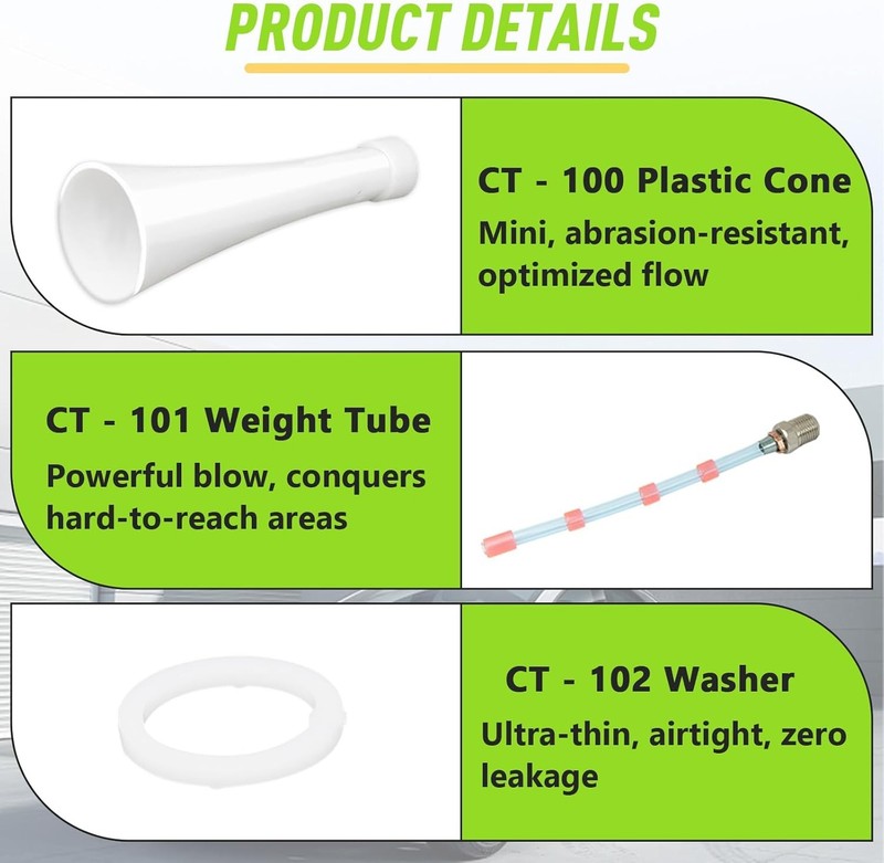 Cleaning Tool Kit, Shaped Nozzle Replacement Parts, Includes Plastic Cone, Weigh gallery