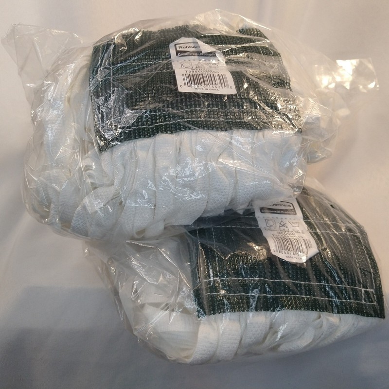 Lot of 2 Rubbermaid Commercial Fgt30000wh00 5 In String Wet Mop, 20oz Dry Wt,