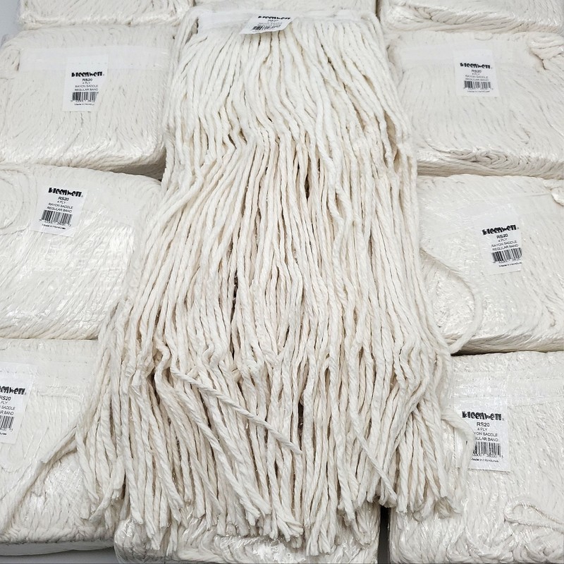 Kleenwell RS20 20 Oz Mop Heads Rayon 4 Ply Cotton Saddle Pack of 12