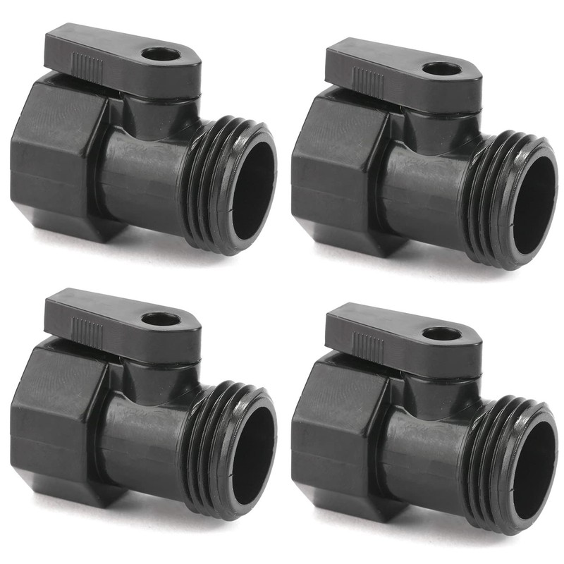 4 Pack 3/4″ Garden Hose Shut Off Valve,1-Way Restricted-Flow 4 Pack, Plastic