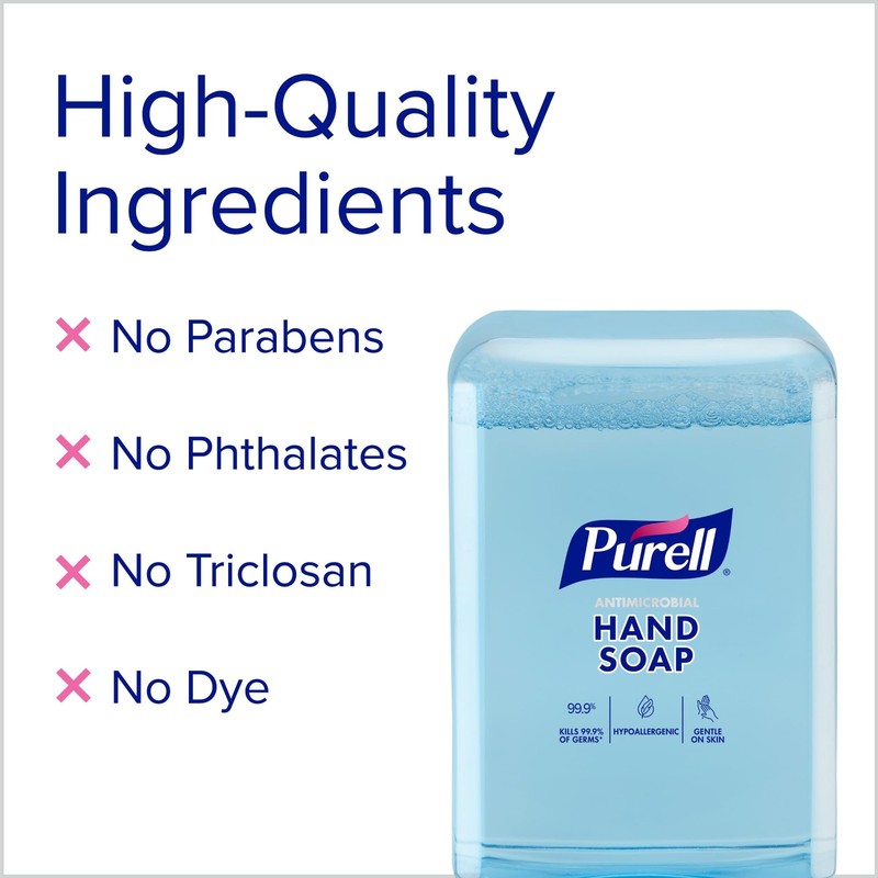 PURELL Antimicrobial Foaming Hand Soap, Light 600 Fl Oz (Pack of 2), Clear gallery