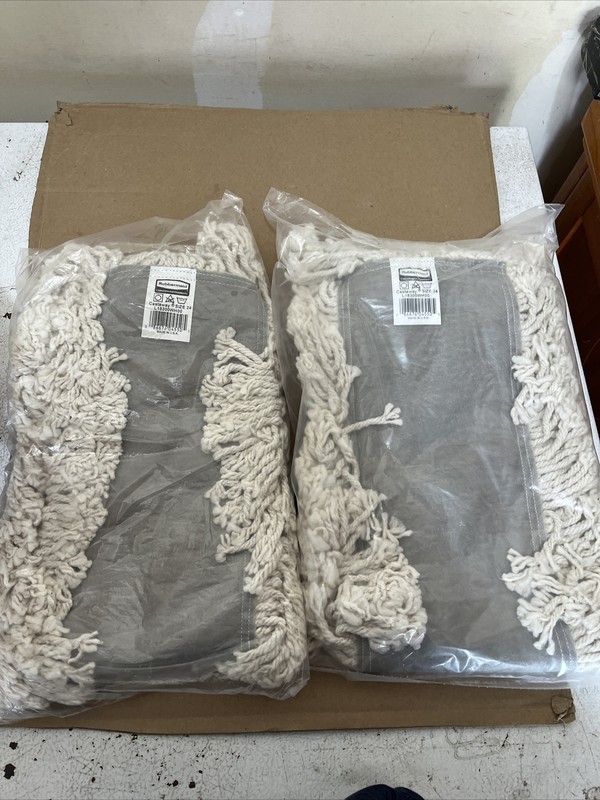 2-Rubbermaid 24″ X 5″ Castaway Cotton/Synthetic Dust Mop Cleaning L15300WH00 NIP