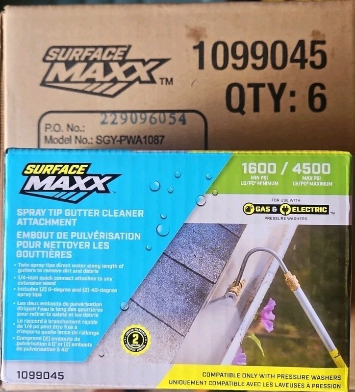 New Box Of 6 Surface Maxx Gutter Cleaner Spray Tip Attachment Pressure Washer