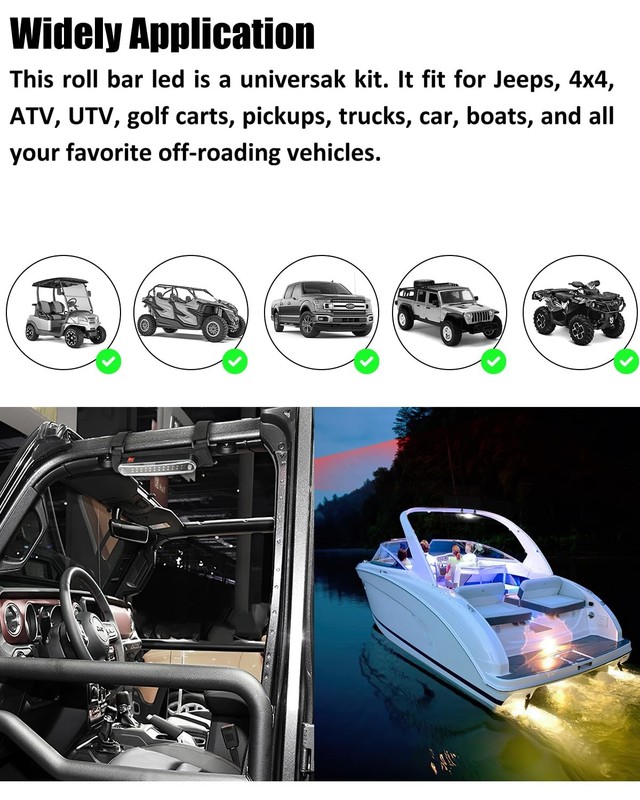 Sunpie Red Dome Light For Utv Sxs Interior Wireless Lighting Compatible Utv gallery