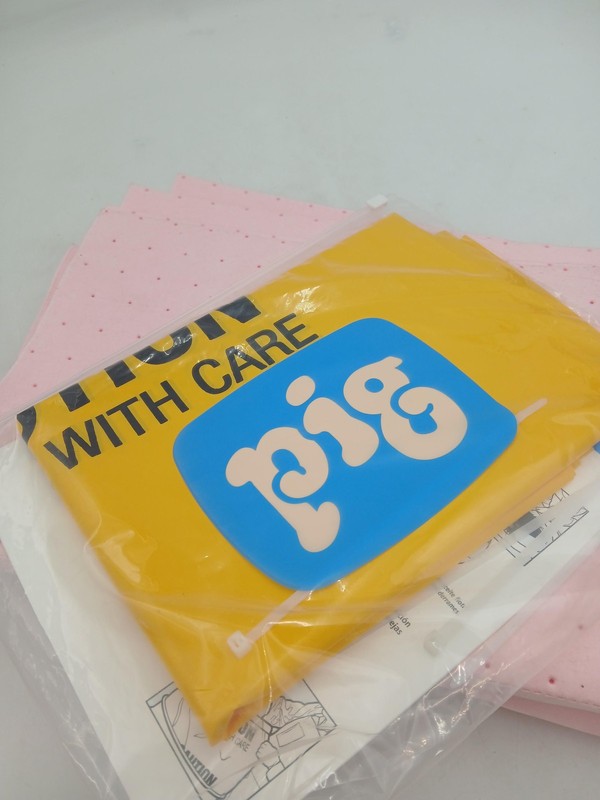 PIG Absorbent Spill Pads Pink Perforated Mat Sheets Chemical Cleanup Industrial gallery