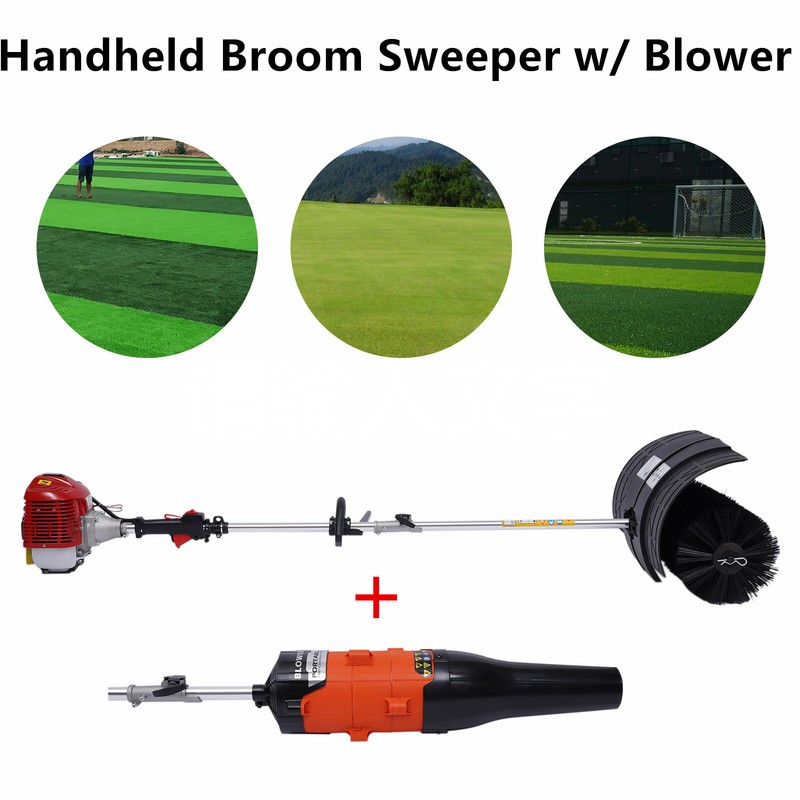 52cc Grass Brush Power Broom Handheld Turf Lawn Sweeper Blower Garden Clean gallery