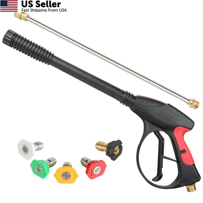 Sooprinse High Pressure Washer Gun Power Spray 4000psi with 19 gun, Black