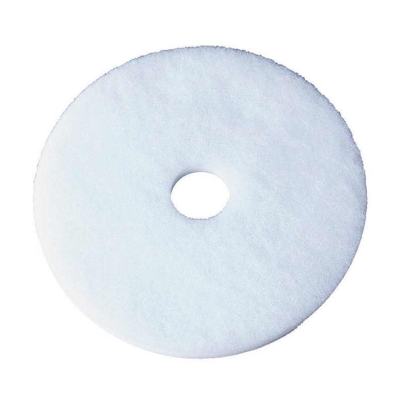 TOUGH GUY 6DNA6 Scrubbing Pad,13 in Dia,White,PK5 6DNA6