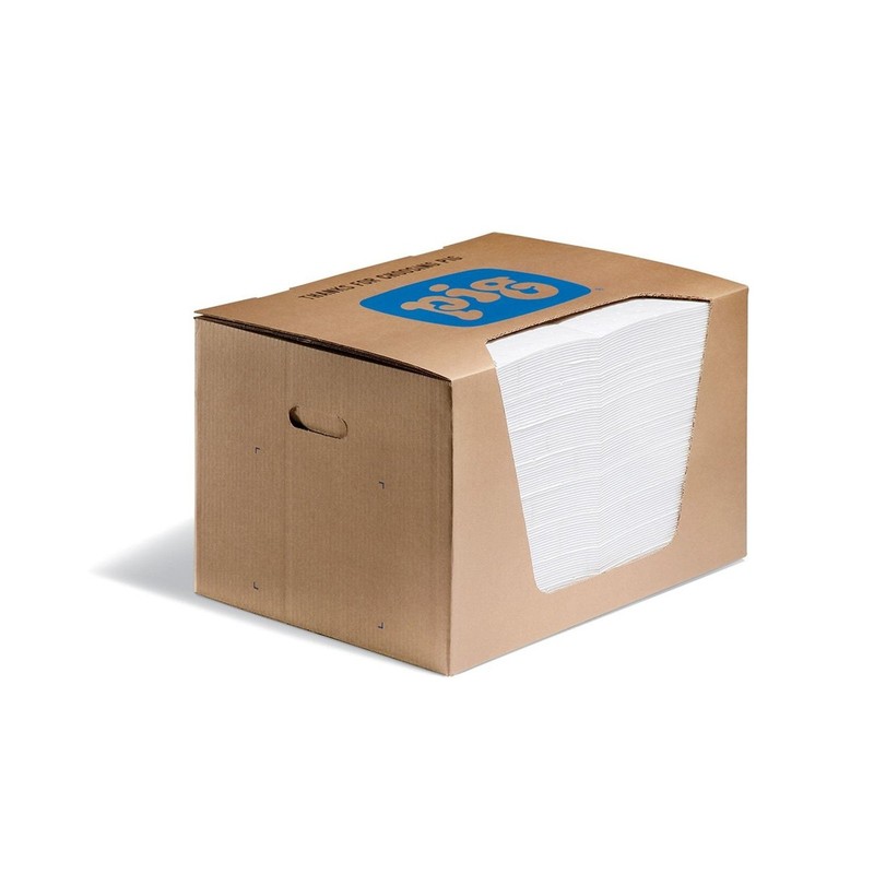 PIG Oil Mat – Oil-Only Absorbent Mat Pad – 100 Pads per Dispenser Box – 15″ x…