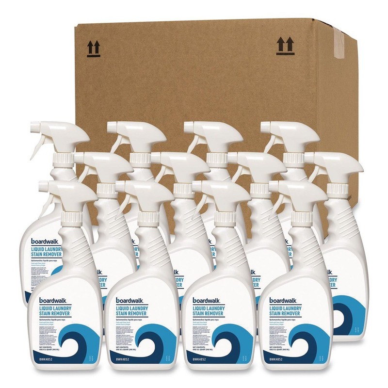 Boardwalk 4852 Liquid Laundry Stain Remover – Fresh and Clean Scent (6/CT) New