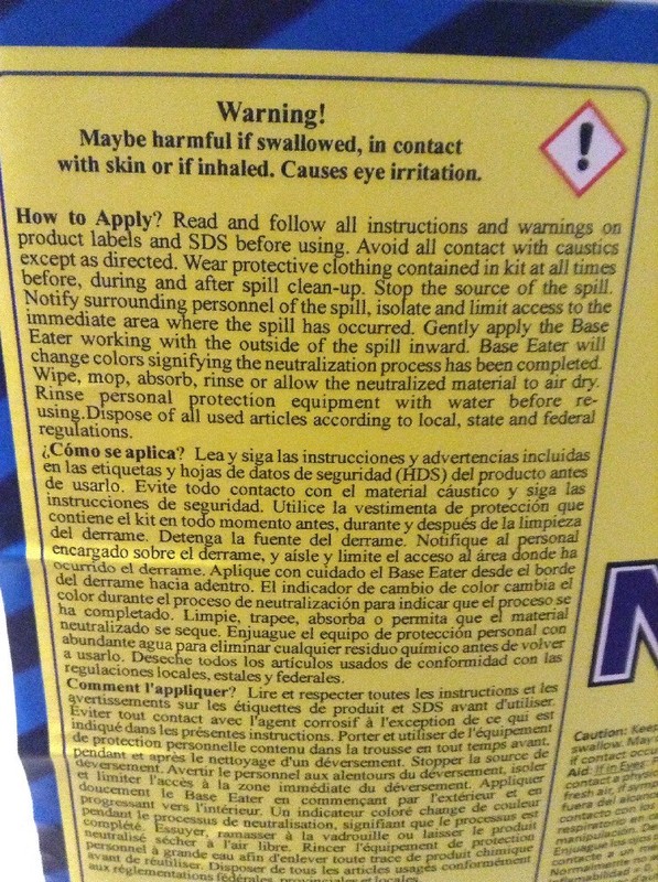 Base Eater CAUSTIC NEUTRALIZER Liquid Safety Spill Clean up 2.5 Gallon bottle gallery