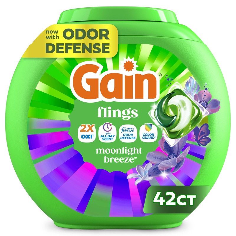 Gain 42 Count (Pack of 1), Flings Moonlight Breeze 42 Laundry Pacs