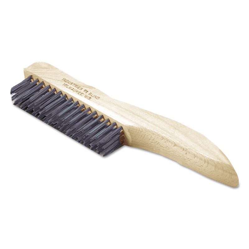 WeBoxed Stainless Steel Bristles Brush, 10.5" Brush, 10.5" Tan Plastic Handle