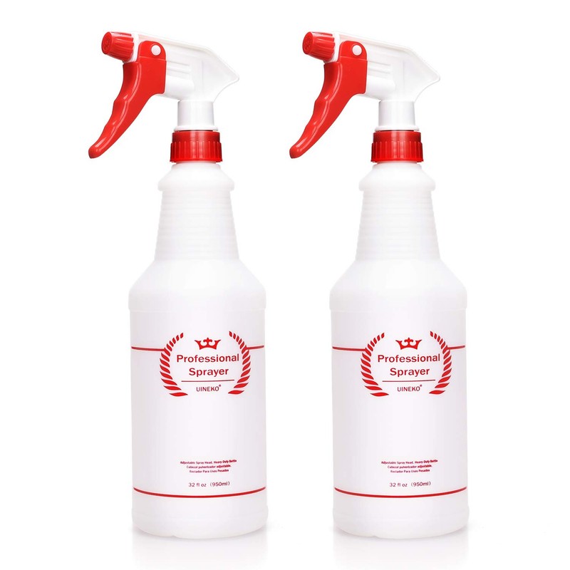 Plastic Spray Bottle 2 Pack, 32 Oz, All-Purpose 32 Fl Oz (Pack of 2), Red
