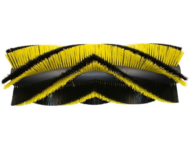 Sweeping roller plastic body Kärcher km1500 poly 0.5 black/1.1×1.4 yellow corrugated